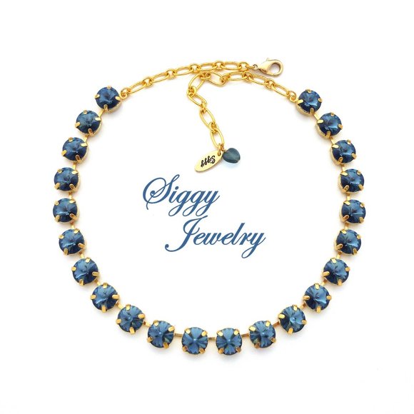 Swarovski Crystal Denim Blue Rivoli Necklace